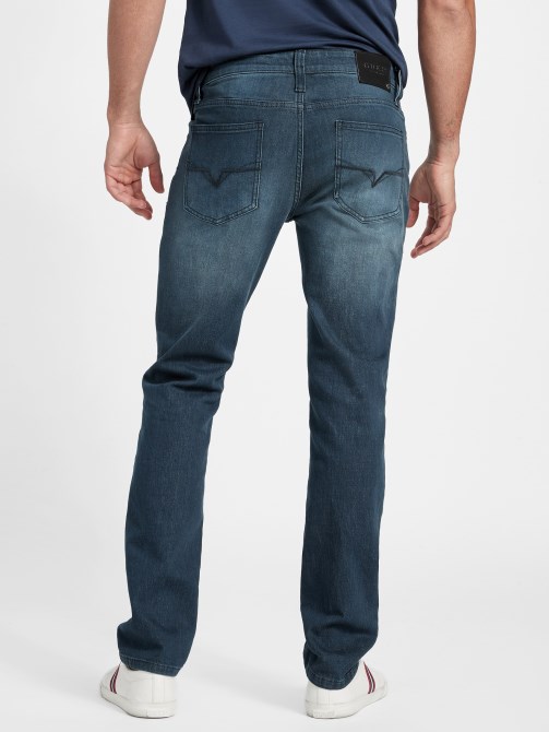 جينز دلمار مستقيم ضيق طبيعي داكن اللون Guess