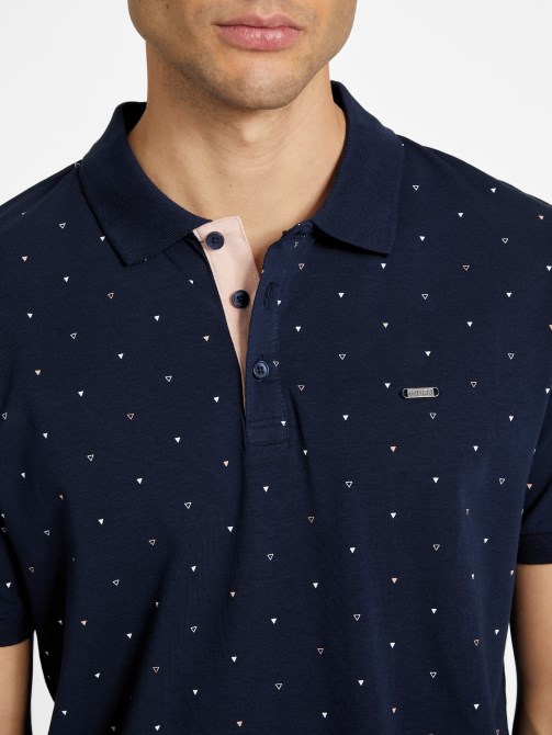 Eco Dev Geometric Polo Shirt Guess Blackened Blue