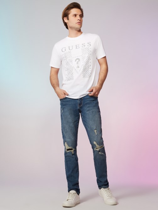 تي شيرت شعار Kwes أبيض نقي Guess
