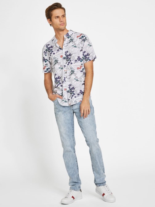 Guess Eco Kai Forest قميص أبيض نقي