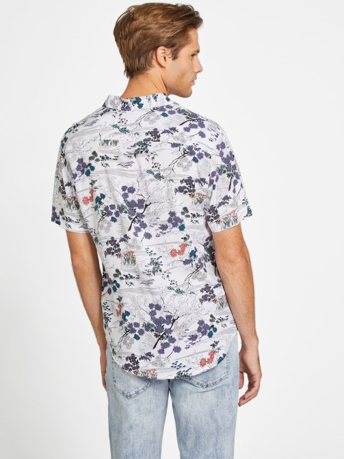 Guess Eco Kai Forest قميص أبيض نقي
