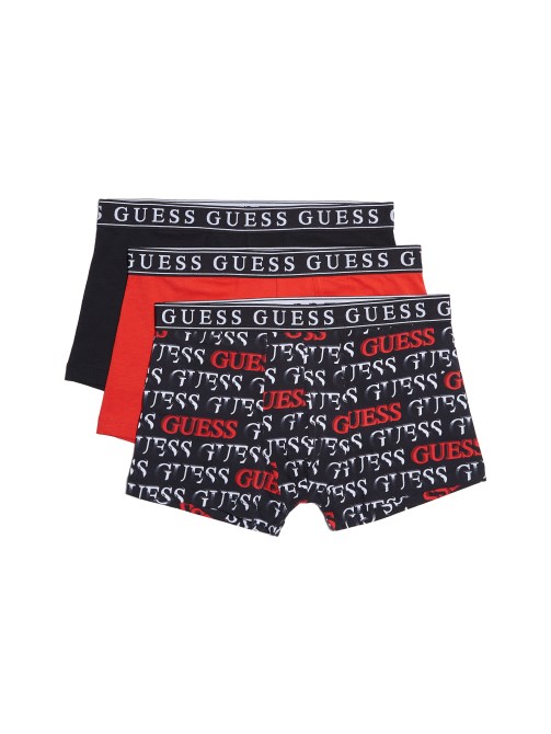 جيس Elvin Boxer 3 عبوات أسود / أحمر / شعار Guess