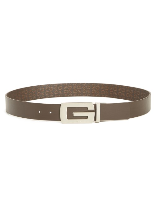 حزام بوجهين بإبزيم بشعار بني Guess