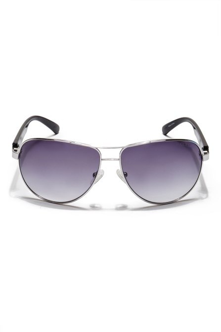 نظارة شمسية أفياتور مزخرفة بذراع Wht / Silver Guess