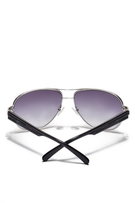 نظارة شمسية أفياتور مزخرفة بذراع Wht / Silver Guess