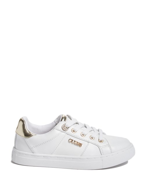 حذاء رياضي سيرينا برقبة منخفضة وشعار أبيض Guess