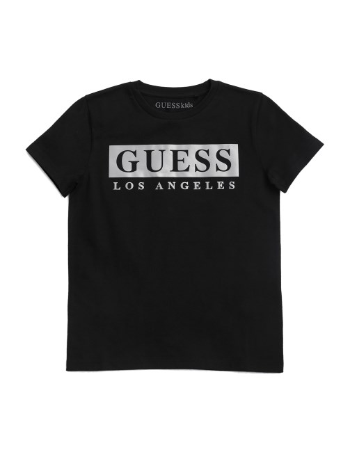 تي شيرت بشعار Greg (2-6) Guess أسود لامع