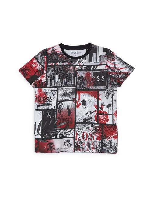 Ronan Collage Tee (7-16) Guess جيت بلاك متعدد