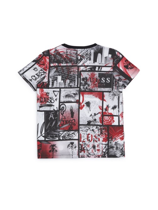 Ronan Collage Tee (7-16) Guess جيت بلاك متعدد