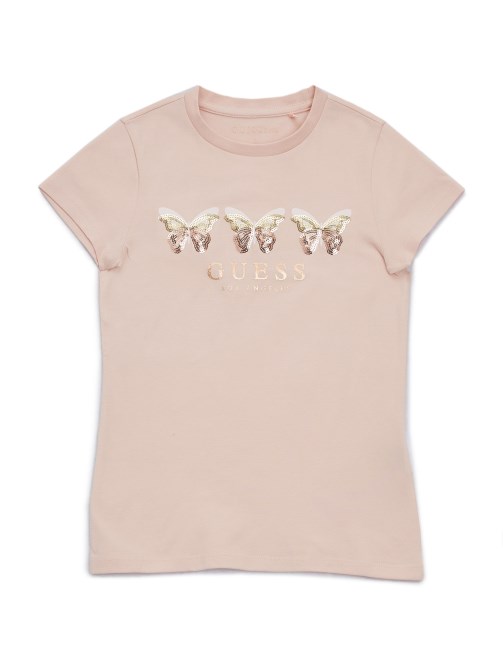 Guess السافانا فراشة تي شيرت (7-14) Dimrose