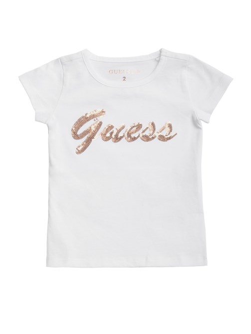 تيشيرت كبير Guess Malika Logo (2-6) أبيض حقيقي