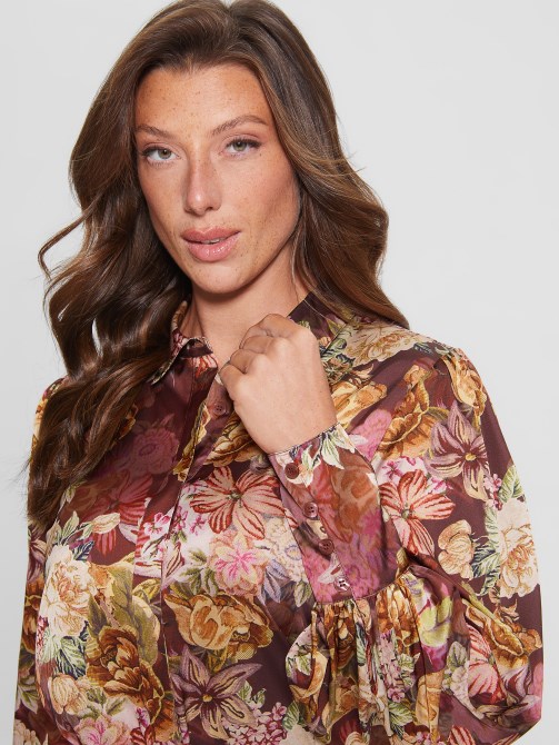 نسيج رقمي طباعة Ma Eco Raven Charm Top Guess
