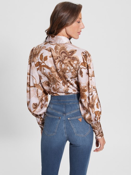 نسيج رقمي طباعة Ma Eco Raven Charm Top Guess