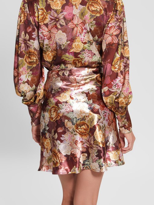 Eco Taryn Satin Skirt Guess Digital Tapestry Print Ma