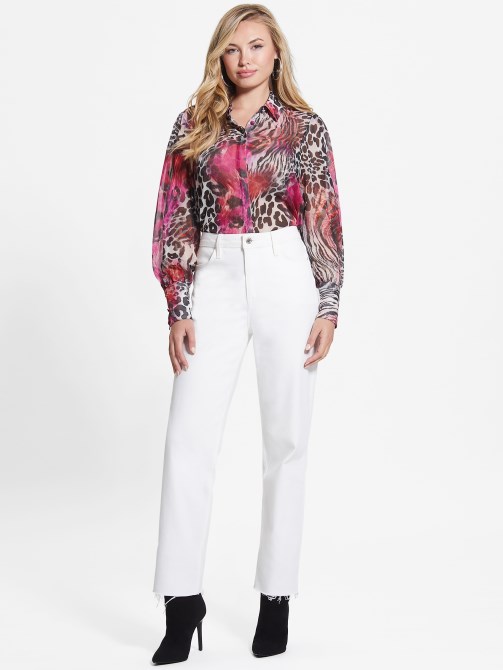 طباعة Wildcard Eco Raven Chiffon Top Guess