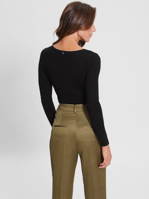 جت أسود Eco Bling Ring Umi Bodysuit Guess