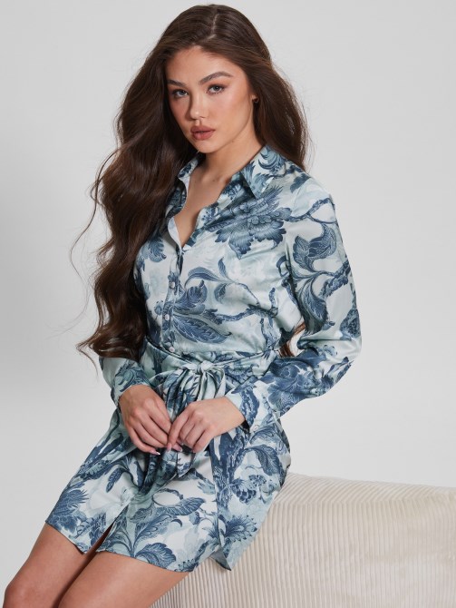 فستان مطبوع عليه Eco Alya Guess بورسلين زهور Bl