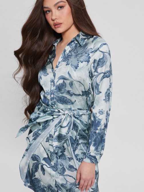 فستان مطبوع عليه Eco Alya Guess بورسلين زهور Bl