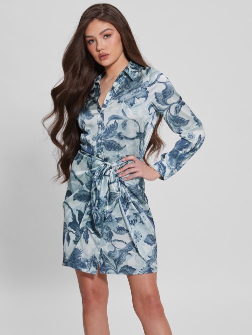 فستان مطبوع عليه Eco Alya Guess بورسلين زهور Bl