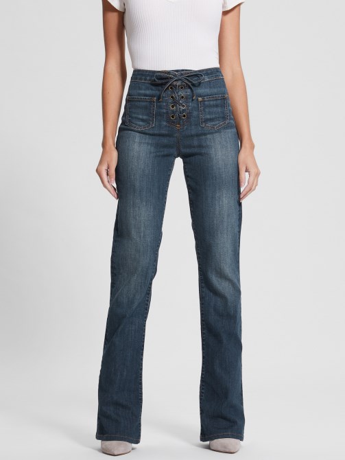 Guess Lailms بنطلون جينز هارلو برباط علوي