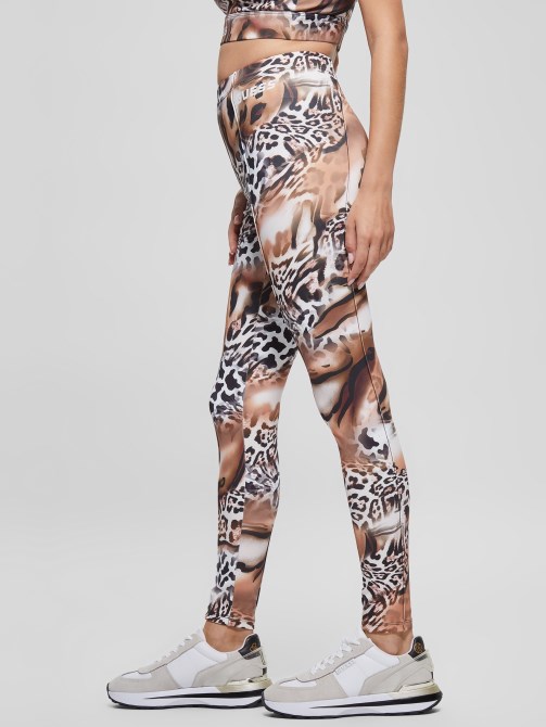 طباعة ليوبارد سائل Guess Eco Adrianna Animalier Leggings