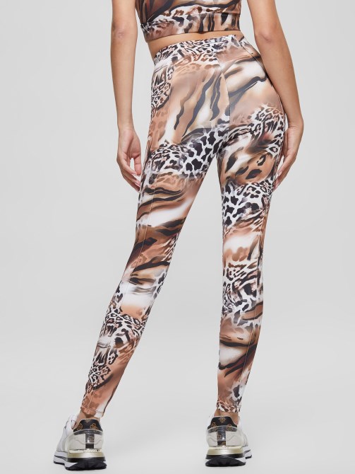 طباعة ليوبارد سائل Guess Eco Adrianna Animalier Leggings