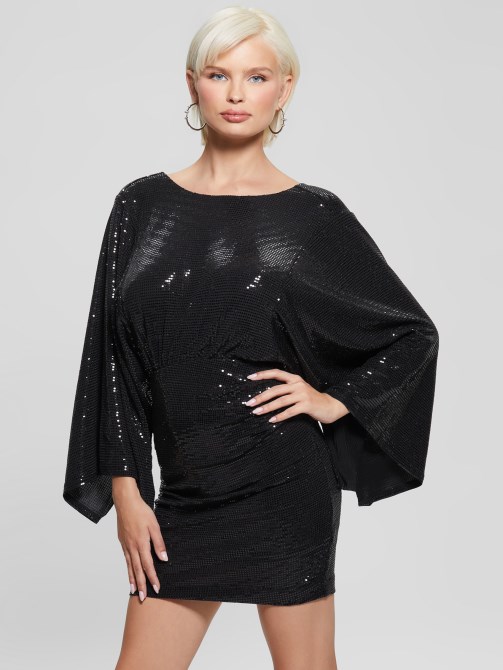 فستان تيانا متعدد الألوان باللون الأسود الجت قابل للعكس