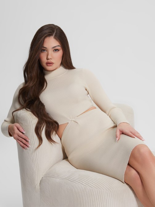 Guess Dove Eco Jamia Midi فستان مضلع ملتوي