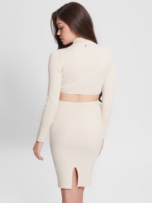 Guess Dove Eco Jamia Midi فستان مضلع ملتوي