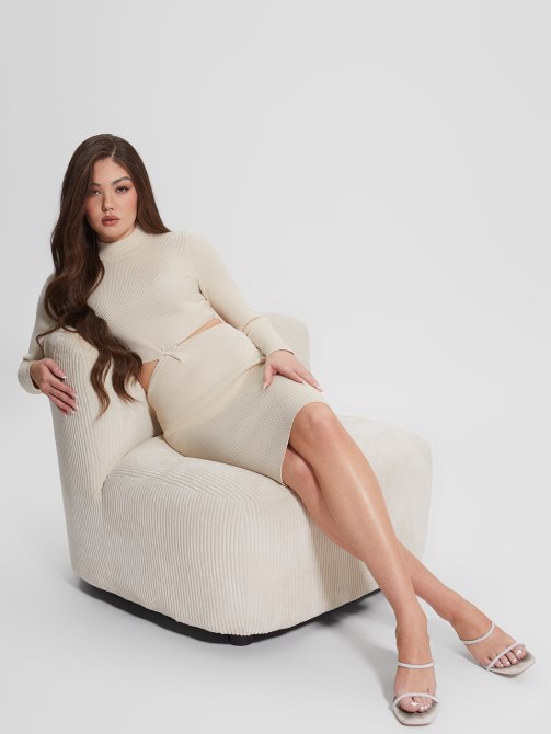 Guess Dove Eco Jamia Midi فستان مضلع ملتوي