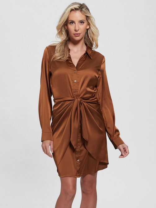 Guess Eco Alya Dress Brown ليف