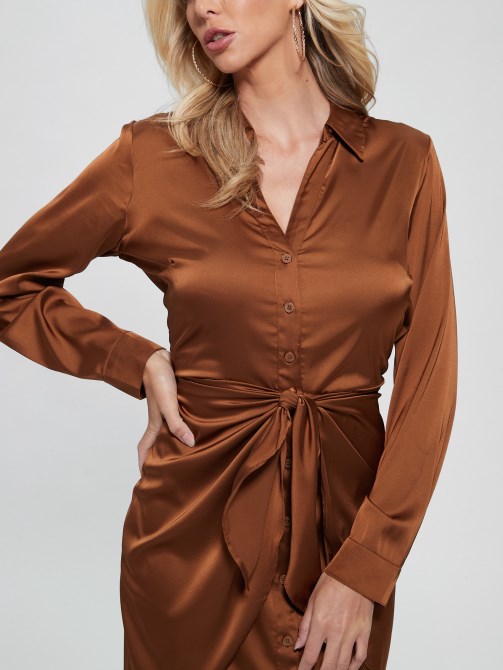 Guess Eco Alya Dress Brown ليف