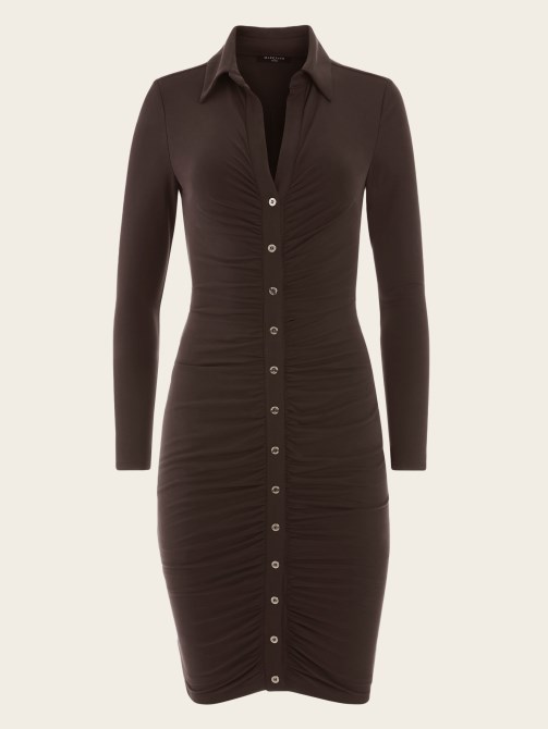 Natalia Ruched Dress تخمين مشوي غامق