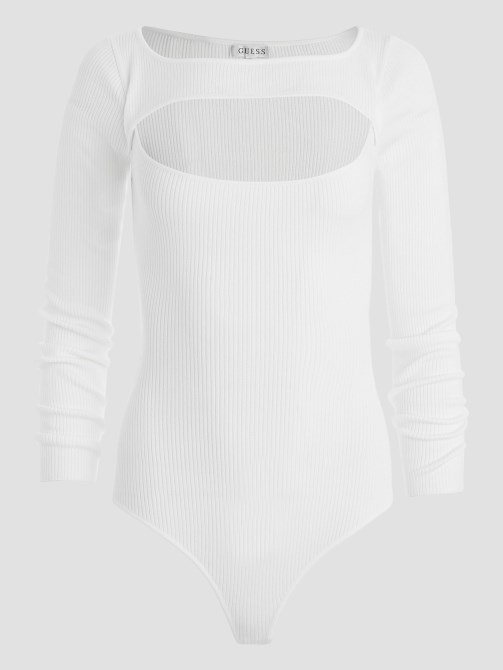 Eco Liv Cutout Bodysuit تخمين حمامة بيضاء