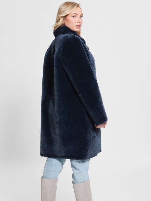 معطف جيس فلورا ذو وجهين أزرق سري