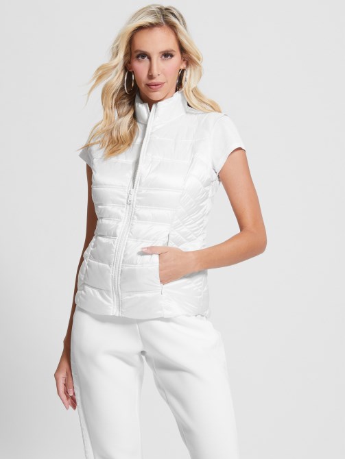 Eco Ginger Puffer Vest Guess أبيض نقي