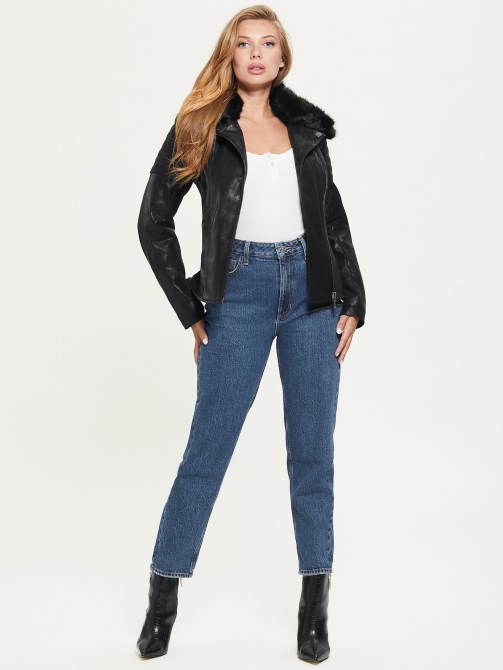 جاكيت أوليفيا موتو أسود جت Guess