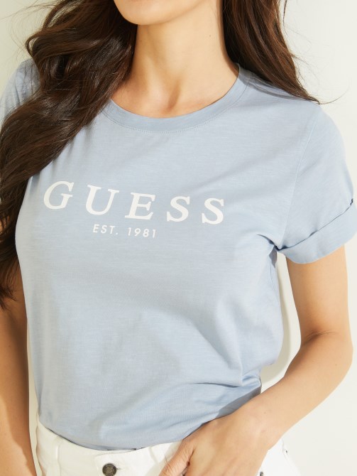 تي شيرت بشعار ماركة Guess Coronado باللون الأزرق