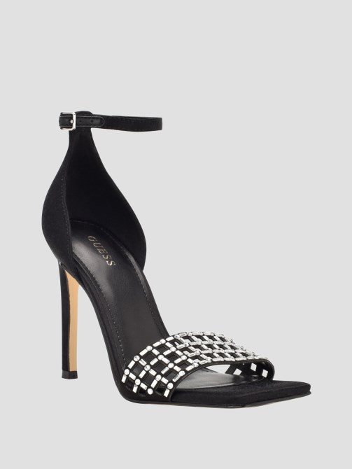 تخمين 001 حجر الراين Saile قفص Strappy الكعوب