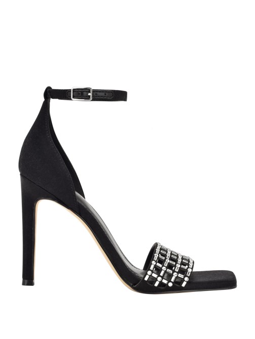 تخمين 001 حجر الراين Saile قفص Strappy الكعوب