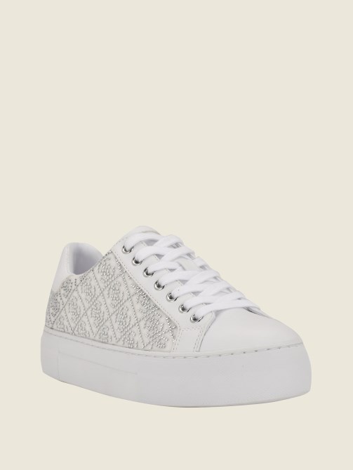 حذاء رياضي بدون رقبة 040 Gelsen Gelsen Rhinestone Logo Guess باللون الفضي
