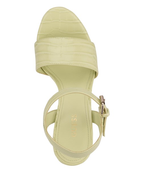 صندل ذو نعل ثقيل من Lt Green Guess Gabeli Croc