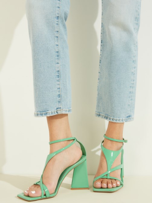 Kanai Strappy كعب متوهج تخمين الأخضر