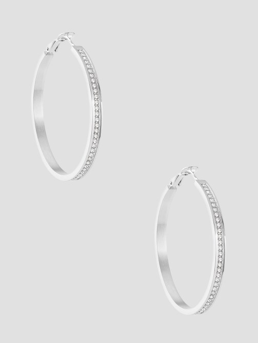 أقراط فضية اللون وأقراط تشيكوسلوفاكيا Guess Rh