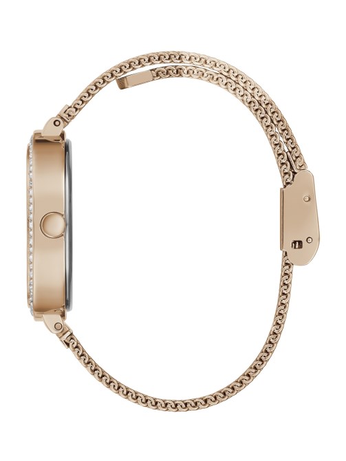 ساعة أنالوج شبكية بلون ذهبي وردي Guess Multi