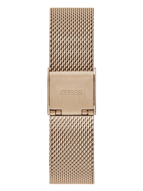 ساعة أنالوج شبكية بلون ذهبي وردي Guess Multi