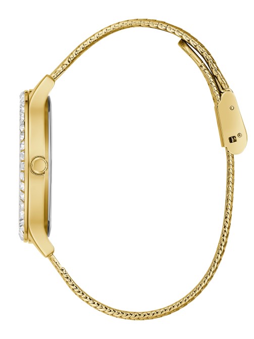 ساعة أنالوج شبكية بلون ذهبي Guess Multi