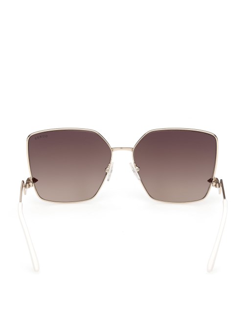 نظارة شمسية كبيرة الحجم متعرجة ذهبية مع تخمين للذراع