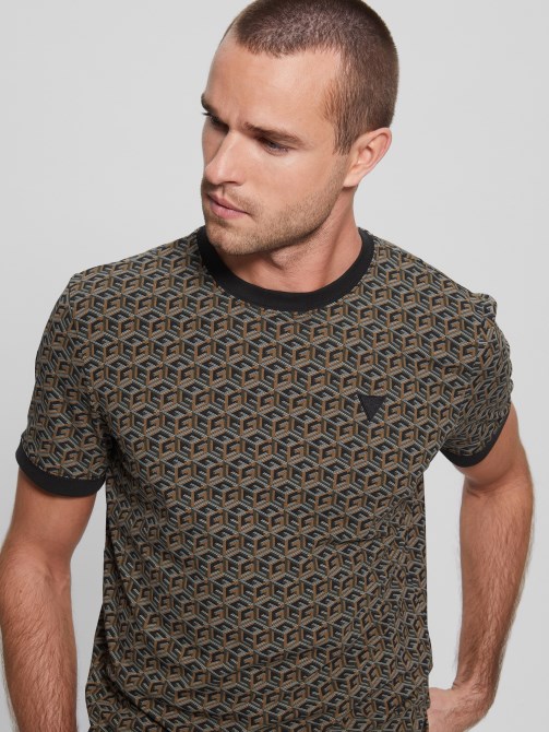 ماكرو جي كيوب براون كومبو Guess Eco Colin Logo Tee