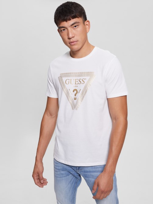 سلسلة شعار تي شيرت أبيض نقي Guess